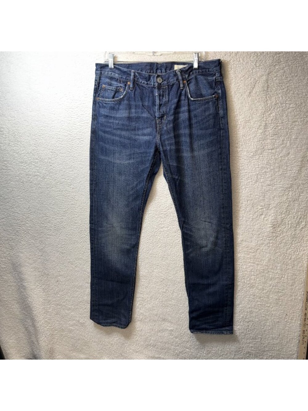 AllSaints Iggy 34x32 Blue Button-Fly Slim Fit Jeans Button Fly